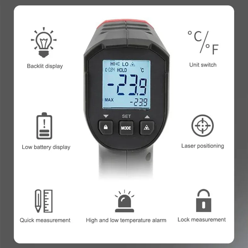 UNI-T Digital Thermometer UT30 - огляд і ціна Industrial Laser Thermometer Gun
