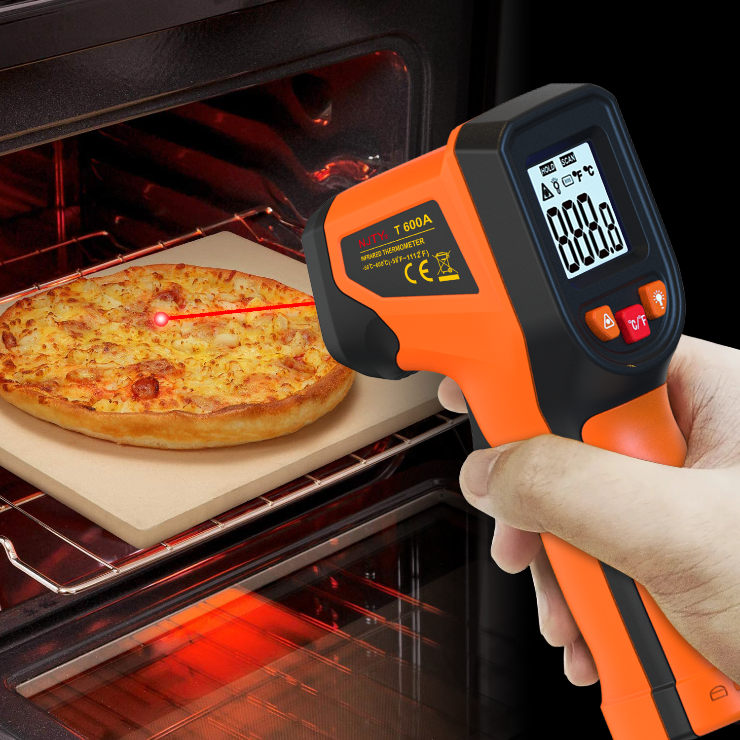 NJTY T600T600A Laser Temperatu - огляд і ціна Industrial Laser Thermometer Gun