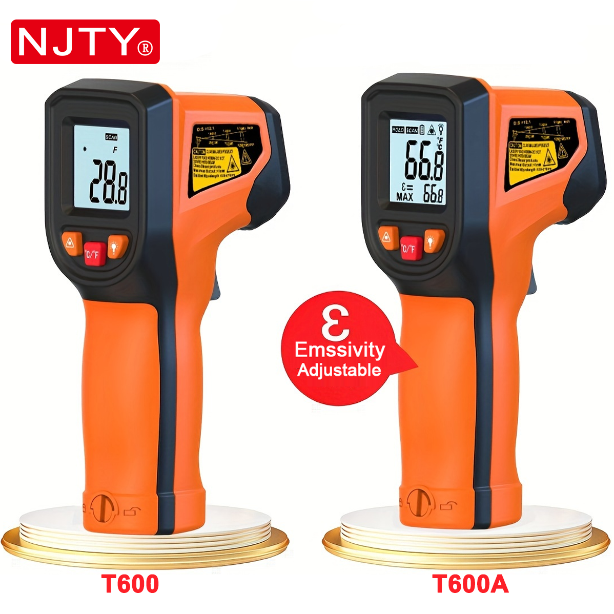 NJTY T600T600A Laser Temperatu - огляд і ціна Industrial Laser Thermometer Gun