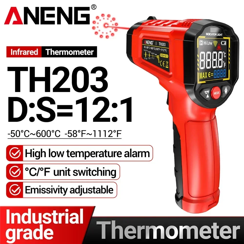 Infrared thermometer -50℃~600℃ - огляд і ціна Industrial Laser Thermometer Gun
