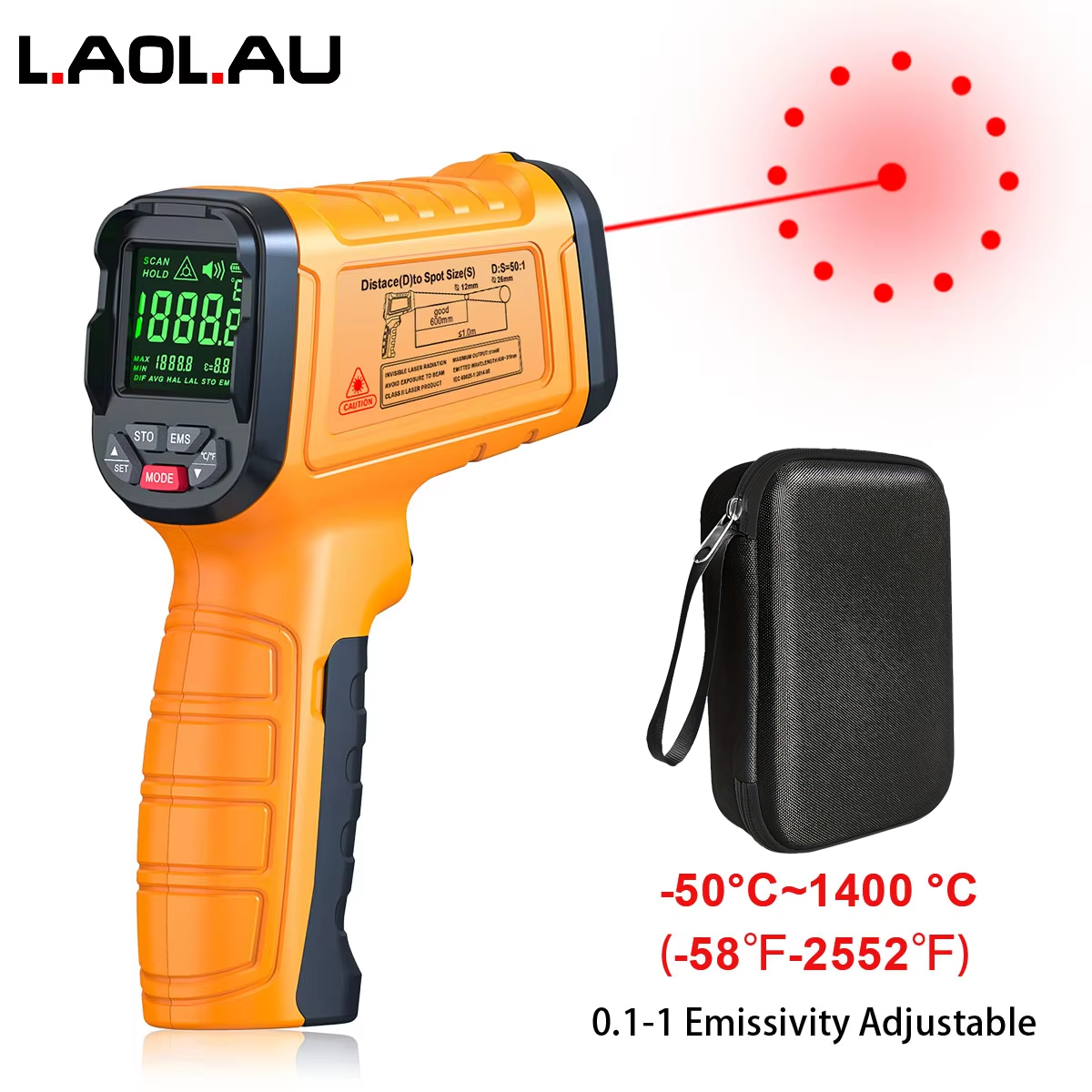 DT1000 DT1600 Infrared Thermom - огляд і ціна Industrial Laser Thermometer Gun