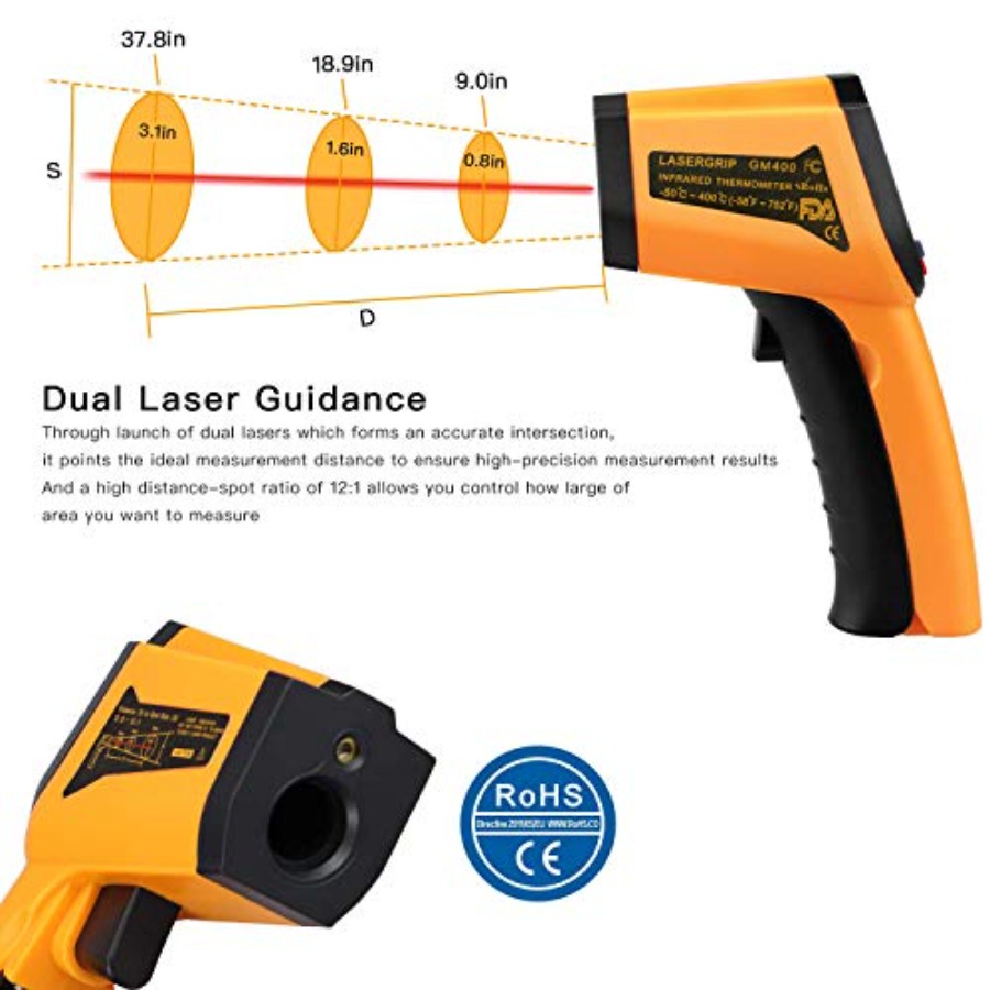 Laser Infrared Thermometer Non - огляд і ціна Industrial Laser Thermometer Gun