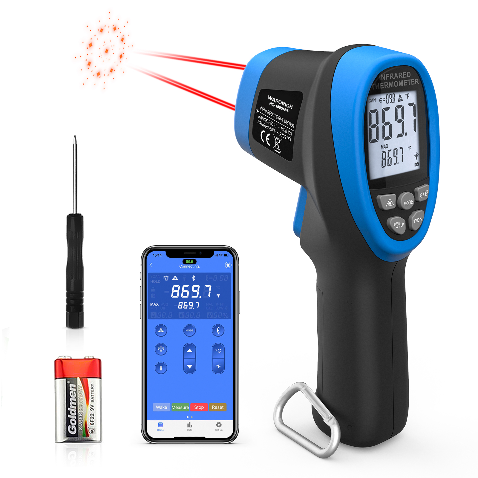 HP-1500APP Infrared Thermomete - огляд і ціна Industrial Laser Thermometer Gun